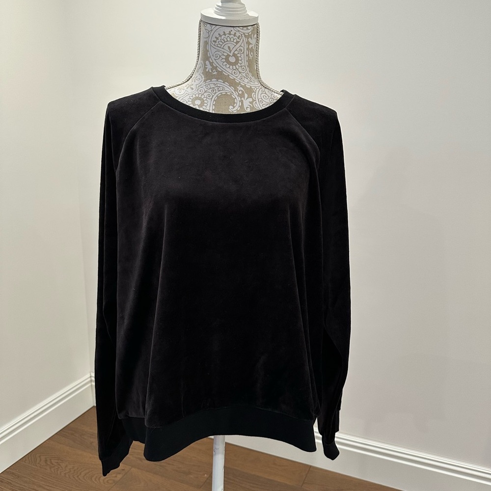 NWT Black Velvet Long Sleeve Top
